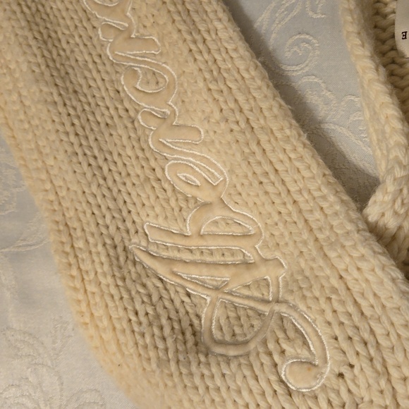 ABERCROMBIE AND FITCH ANGORA BLEND SCARF KNIT CREAM 80" - Picture 3 of 8